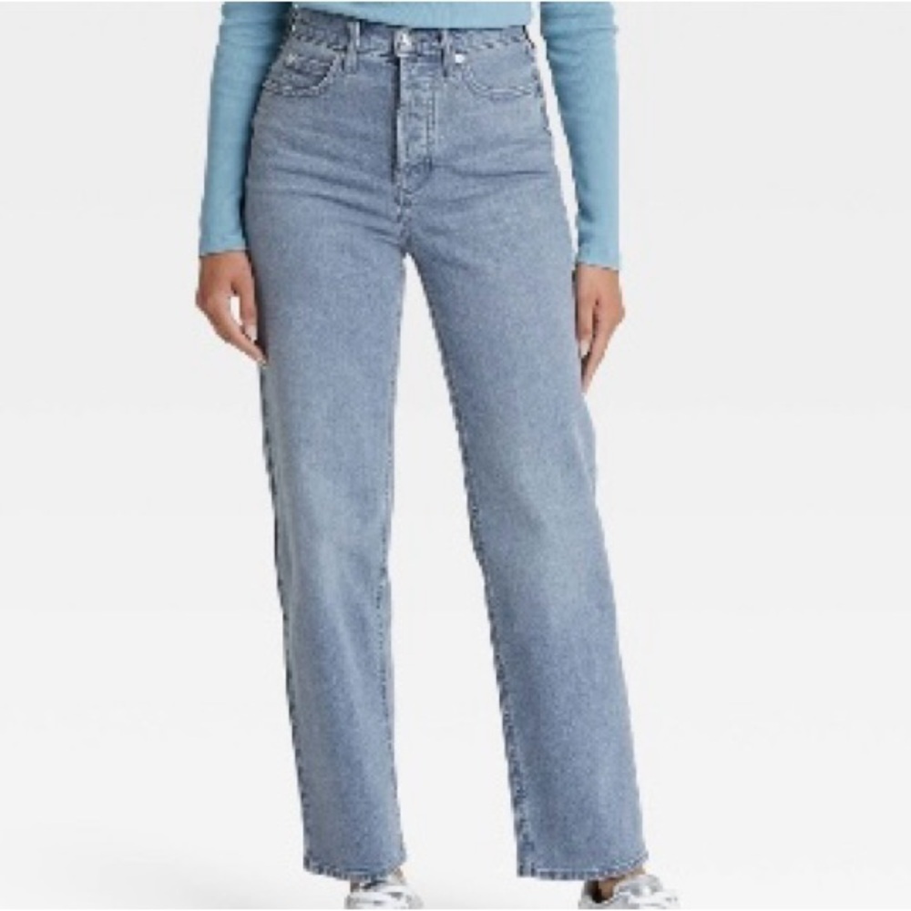 Universal Thread High Rise Straight Blue Jeans Size 14R, NWT - Picture 1 of 9
